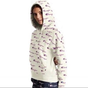 Champion Reverse Weave Allover Logo Hoodie